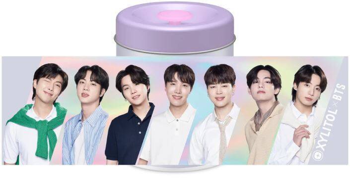 キシリトール×BTS「プレミアム缶〈スマイルソーダ〉」12月20日発売へ、缶体デザイン4種類、板ガム個包装10種類/ロッテ