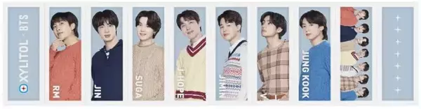 「キシリトール×BTS「プレミアム缶〈スマイルソーダ〉」12月20日発売へ、缶体デザイン4種類、板ガム個包装10種類/ロッテ」の画像