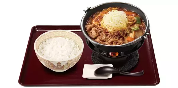 「【すき家】濃厚コク辛…「牛・旨辛豆腐鍋定食」が新登場　牛肉と豆腐で食べ応え抜群」の画像