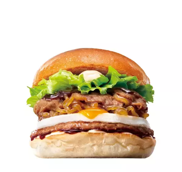 「【ロッテリア】「とろたま牛すき焼きバーガー」発売　パティ2倍の「倍盛り」も登場」の画像