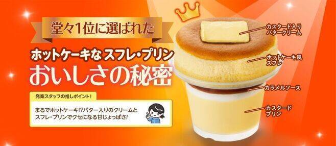 ファミマ「ホットケーキなスフレプリン」全国発売、“まるでホットケーキ!?”スフレプリンフェスティバル優勝スイーツ/ファミリーマート