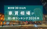 「【東京駅30分以内】家賃相場が安い駅ランキング2026年　1位は千葉、2位には埼玉の駅がランクイン！」の画像2