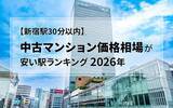 「【新宿駅30分以内】中古マンション価格相場が安い駅ランキング2026年。一人暮らし向け、二人暮らし・ファミリー向け、それぞれ1位は？」の画像2