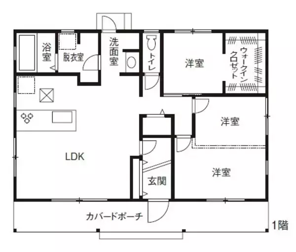 「4人家族で平屋79平米のコンパクトな暮らし。「リビングを通る動線」で思春期の子ども、夫婦ともに仲良しな距離にこだわりました」の画像