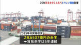 「「貿易赤字」5年連続も赤字幅は半減　半導体など輸出伸び輸出額は過去最大に　“トランプ関税”でアメリカ向け輸出は5年ぶり減少　2025年貿易統計」の画像1