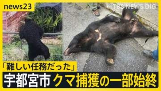 宇都宮のクマ捕獲「難しい任務だった」麻酔銃3発のうち1発が命中　周辺では“2頭目”の出没警戒…市立の小中学校は引き続き臨時休校【news23】
