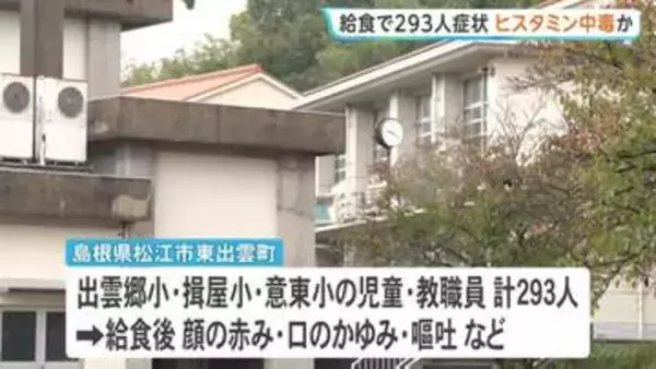 島根・松江市の小学校3校で約300人にかゆみ・嘔吐などの症状 児童10人搬送 給食で「ヒスタミン中毒」の疑い