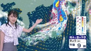 台風9号は次第に温帯低気圧に変わり北日本へ　あすにかけて北日本で警報級の大雨のおそれ　南風によって東日本で猛暑日続出