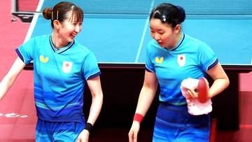 日本のWエース・張本＆早田の“みまひな”ペア、銅メダル以上確定！中国ペアにストレート勝ちで準決勝進出【アジア大会・女子ダブルス】