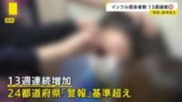 インフルエンザ　24都道府県で「警報」基準の「30人」超える