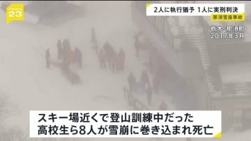 高校生8人死亡の那須雪崩事故で教諭2人に執行猶予付き判決 １人には禁錮2年 業務上過失致死傷罪 東京高裁