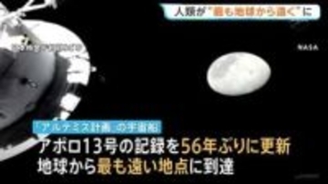人類史上“最も地球から遠い地点”に 「アルテミス計画」宇宙船が到達 56年ぶり記録更新　日本時間11日朝にも地球へ帰還予定