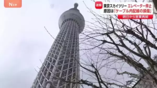 【速報】東京スカイツリー エレベーター緊急停止事故　原因は「ケーブル内配線の損傷」 あすから営業再開　運営会社が会見