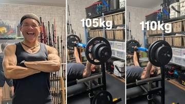 【 照英 (52) 】ベンチプレス「105kg」→「110kg」に重量更新　「まだまだいけるぞ！あきらめるな」　22歳当時の最大155kgへさらに前進