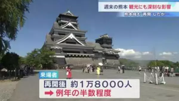 「売上半分切っている」熊本城内の見学再開も土産物店からは悲痛の声　宿泊予約のキャンセル額27億円にのぼり「九州応援割」調整へ　熊本地震