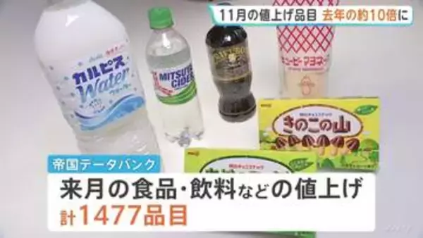 11月の食品値上げは約1500品目 原材料高騰で前年同月の“10倍”に