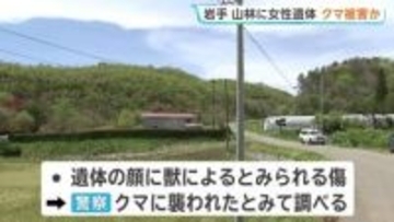 岩手・八幡平市の山林に女性遺体　顔に“ひっかき傷” クマに襲われたか　きのう山菜採りの60代女性が行方不明
