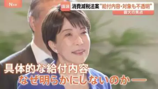 財源は？不透明なまま…消費税減税関連法案が審議入り　「給付対象」を明らかにしない理由とは　今国会最大の焦点
