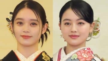 【 髙石あかり ＆ 上坂樹里 】　朝ドラヒロインが晴れ着姿をお披露目　バトン渡しに「夢みたい」