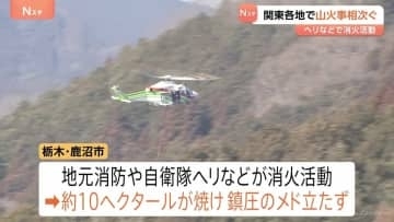 関東各地で山火事相次ぐ　自衛隊ヘリなどが消火活動　栃木・鹿沼市　茨城・常陸太田市　ともに未だ延焼続く　神奈川・小田原市　鎮圧も消防隊員1名が体調不良で緊急搬送