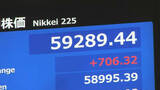 「日経平均株価 一時700円超の上昇 史上初の5万9000円を突破」の画像1