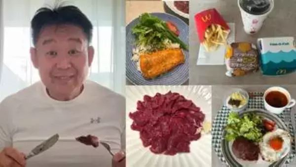 【 花田虎上 】1日3食の 豪快メニュー を公開　“朝ステーキ” から “夜の馬刺し” まで　「パワーチャージ」「元気が出そうです」