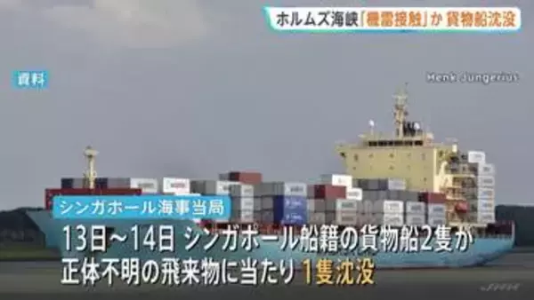 ホルムズ海峡で貨物船沈没か　イラン「機雷に接触」と発表　2500個のコンテナが積まれていたとの情報も　革命防衛隊声明