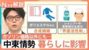 中東情勢の影響は「ガソリン」以外にも　コンタクト・リップクリーム・鎮痛剤…暮らし支える石油製品【Nスタ解説】