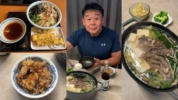 【 花田虎上 】　「旨辛豚つけ汁うどん」2玉をペロリ　 夕食は「ひろたのポン酢」で牛肉たっぷり湯豆腐堪能にファン「美味しそうお肉いっぱい」