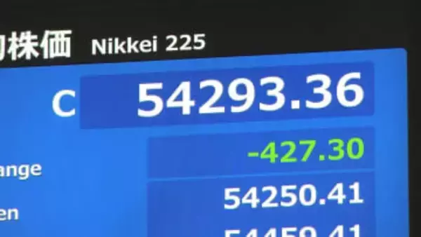 日経平均株価 終値は427円安　きのうの急騰の反動で利益確定売り広がる
