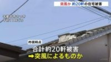 「屋根の瓦が飛ばされた」栃木・宇都宮市の住宅約20軒で塀が崩れるなどの被害　突風が原因か　けが人なし