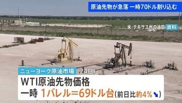 NY原油一時 4か月ぶりの70ドル割れ ホルムズ海峡を船舶が通航の報道など受け