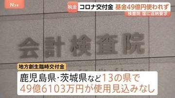 コロナ交付金などの基金　13県で計49億円あまり滞留　会計検査院　国庫に返納させる方針