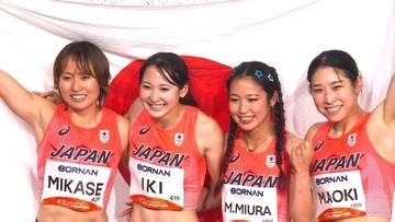 女子4×100mリレーで日本がシーズンベストの43秒52で涙の銅メダル　銀まで0秒01、12年ぶり表彰台の快挙【アジア大会】