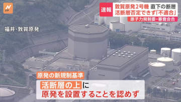 敦賀原発2号機、直下に活断層の可能性「否定できない」 来週、規制委に報告