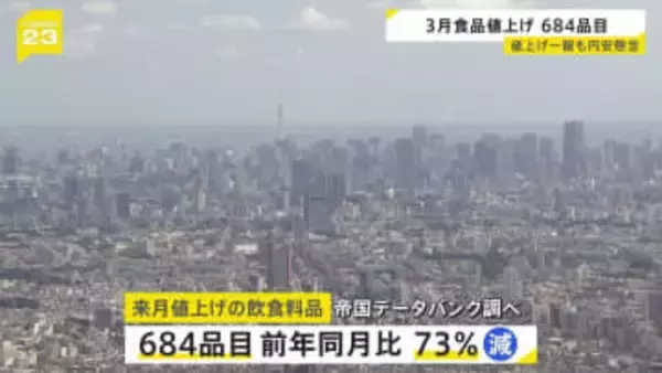 3月の値上げ684品目…菓子類など価格据え置き、量減らす“減量値上げ”も