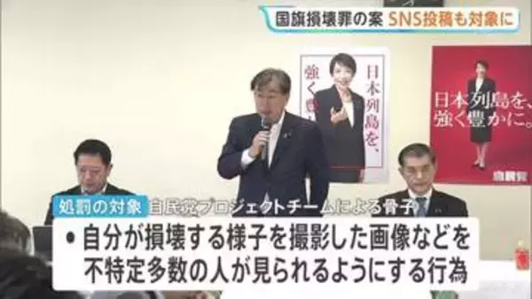 国旗損壊罪制定へ SNSへの投稿なども処罰対象に　自民党が法案骨子案　一部から「過剰規制」と慎重な意見も