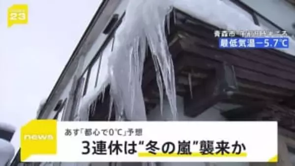 各地で“今季一番の寒さ”関東地方でも降雪を観測 8日も厳しい冷え込みで都心では最低気温0℃予想に…週末3連休は“冬の嵐”襲来か【news23】