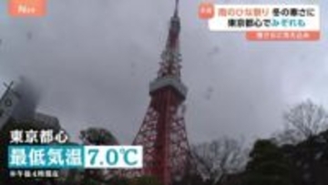 冬の寒さに逆戻り…雨のひな祭り、東京のランドマークではみぞれも
