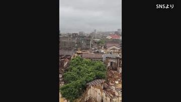 中国・福建省で浸水した住宅に取り残される住人も　“復活台風”の影響で豪雨