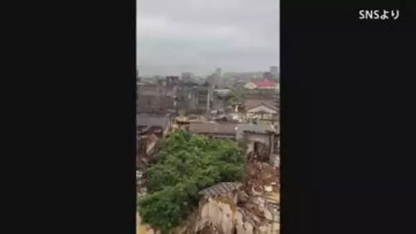 中国・福建省で浸水した住宅に取り残される住人も　“復活台風”の影響で豪雨