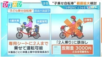 “子ども乗せ自転車”対象年齢の拡大も検討へ　「青切符」導入1か月、最も多かった違反は？【ひるおび】