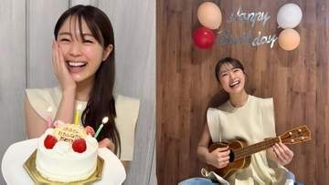 【 渋谷凪咲 】　30歳の誕生日を報告　「たくさんある夢を、ひとつずつ丁寧に叶えていけますように」　ウクレレ演奏やケーキ頬張る笑顔ショットにファン祝福