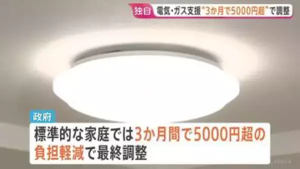 電気・ガス料金支援“3か月間で5000円超の負担軽減”で最終調整　3兆円規模の補正予算案の全容判明