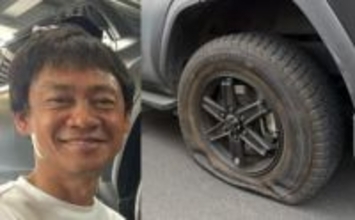 【 脇阪寿一 】　愛車の「ランクル300 GR SPORT」 「ぎゃあぁ～～何か踏んでパンクした」　突然のトラブルにジャッキアップで対応