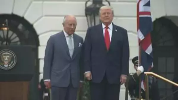 トランプ大統領　「米英の特別な関係」の継続望む　ホワイトハウスでチャールズ国王の歓迎式典開く