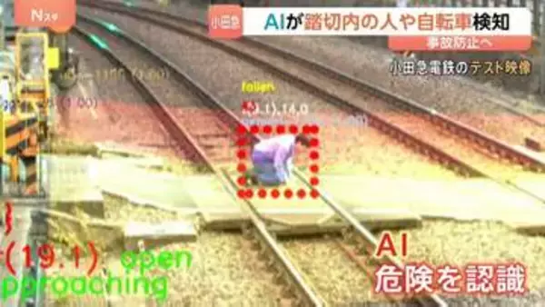 人の動きを“リアルタイム”で検知　小田急電鉄が踏切にAI新システムをきょうから導入　運転士に信号送りブレーキ促す