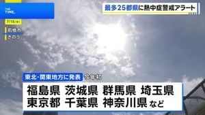 きょうも東北から九州の広い範囲で危険な暑さ 今年最多の25都県に「熱中症警戒アラート」発表