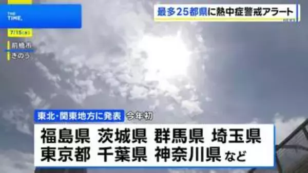 きょうも東北から九州の広い範囲で危険な暑さ 今年最多の25都県に「熱中症警戒アラート」発表