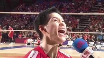 石川祐希＆髙橋藍＆西田有志がそろって「最高でーす！！」7000人以上のファンに感謝　バレー男子日本代表が決勝ラウンド進出【イタリア戦後コメント】